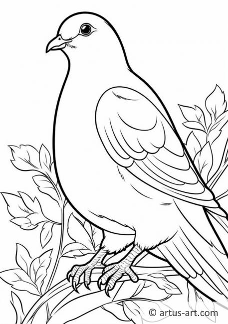 Página para colorear de paloma para niños
